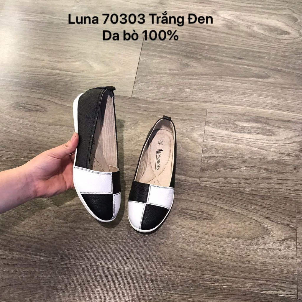 Giày Slip On nữ, giày lười nữ lunashoes 70303 da bò 100% bảo hành 24 tháng 1 đổi 1 giày chất lượng cao