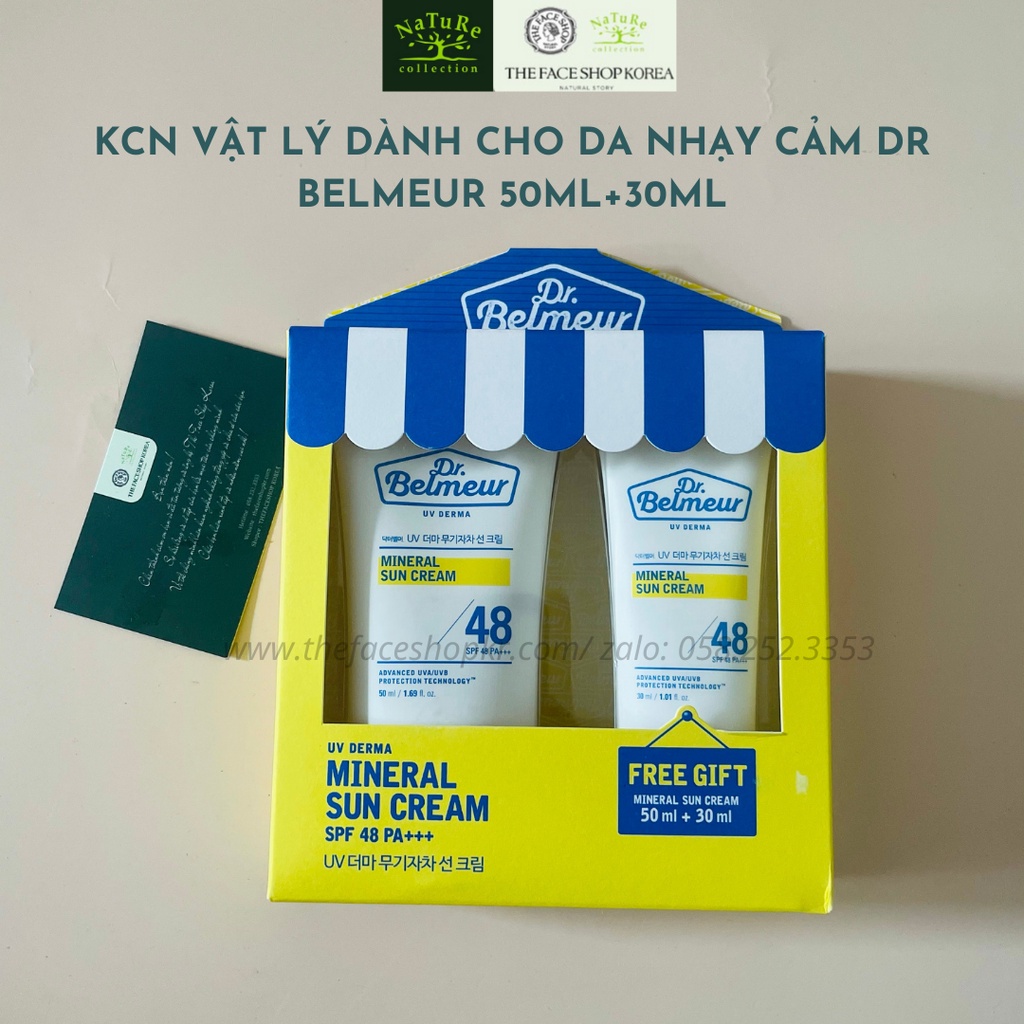 Kem Chống Nắng Vật Lý Màng Khoáng THEFACESHOP DR.BELMEUR MINERAL SUN CREAM SPF 48 +++