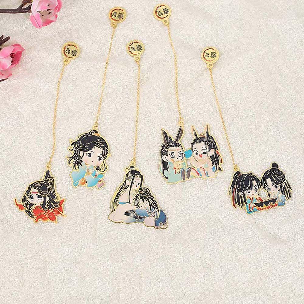 JARRED Mo Dao Zu Shi Shi Đánh Dấu Trang Sách Anime School Supply Xie Lian Mặt Dây Chuyền Kim Loại Hua Cheng