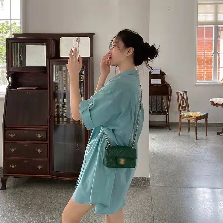 Áo Sơ Mi Tay Ngắn Dáng Rộng Thời Trang Mùa Hè Xinh Xắn Cho Nữ