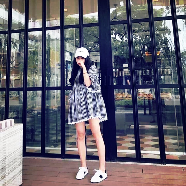 Đầm babydoll caro