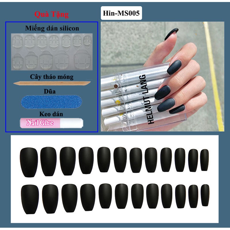 Set 24 Móng Tay Giả Trang Trí Nghệ Thuật DIY kiểu trơn Hin Nail cao cấp