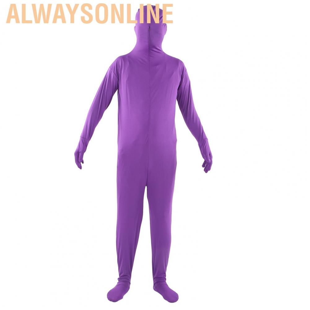 Alwaysonline Purple Screen Suit  Portable No Wrinkle Polyvinyl Chloride Fiber Breathable Photography Chromakey Bodysuit for