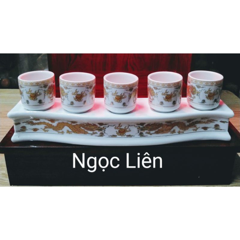 BÀN THỜ THẦN TÀI-ÔNG ĐỊA NGANG 30cm [COMBO GỒM 7 MÓN]