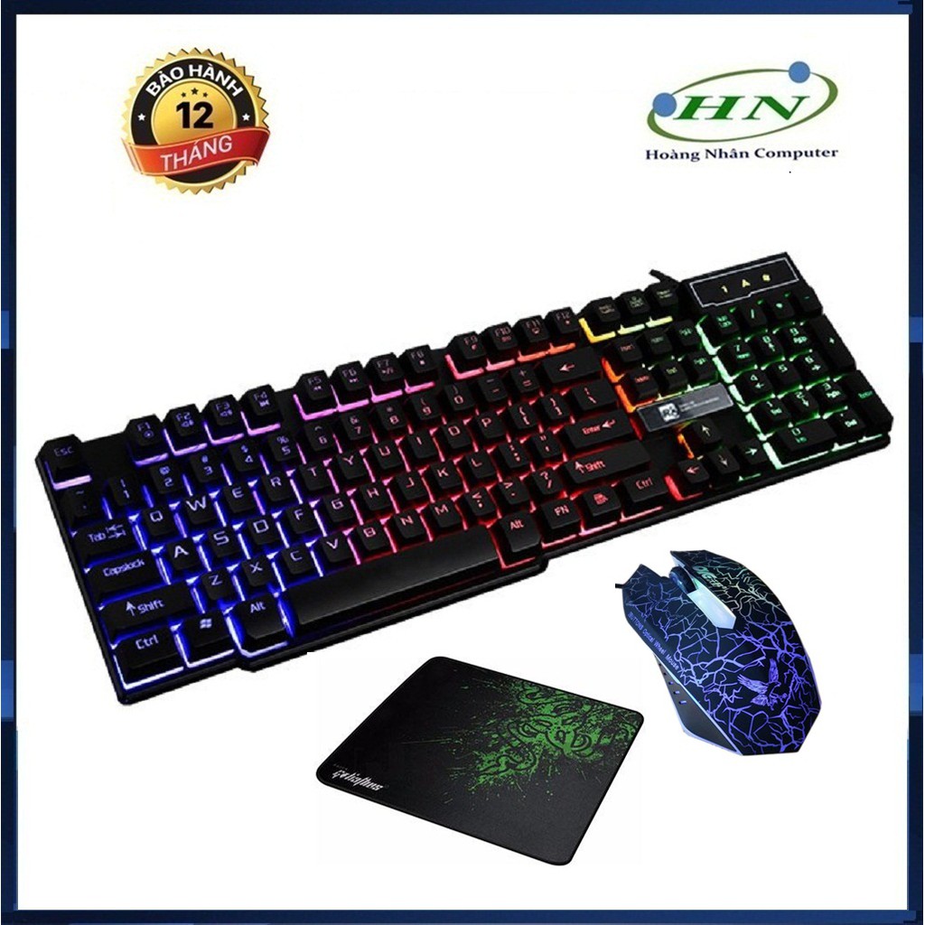 [Mã SKAMSALE03 giảm 10% đơn 200k] BỘ BÀN PHÍM GIẢ CƠ GAME R8 1822 VÀ CHUỘT LED 7 MÀU D608 + TẶNG LÓT CHUỘT