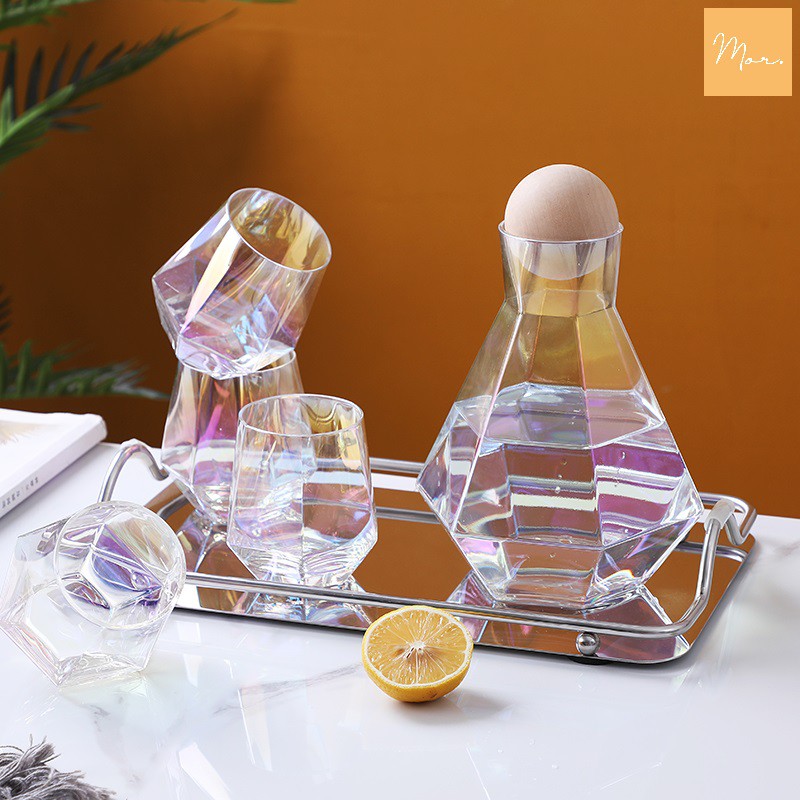 Bộ bình nước thủy tinh chịu nhiệt - 1.3L (4 màu)