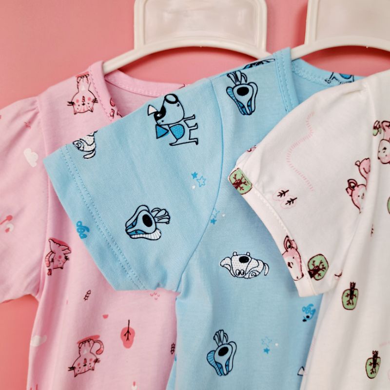 Bộ cộc tay cài vai bé trai bé gái Dokma - chất cotton Mỹ mềm mát, thoáng khí