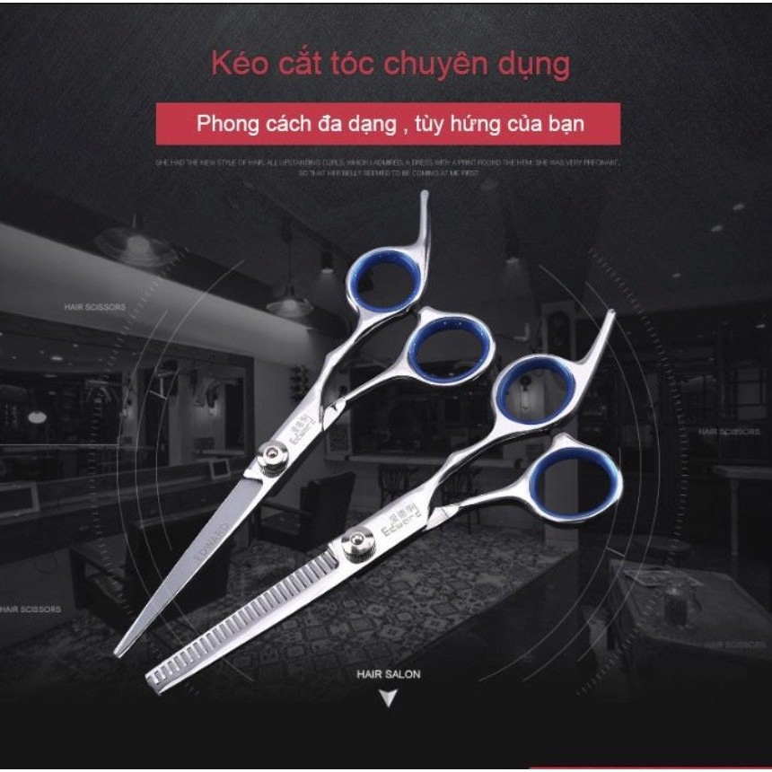 ﹊✻❁Bộ dụng cụ kéo cắt tóc chuyên Barber Shop - có răng + phẳng Giảm giá10%