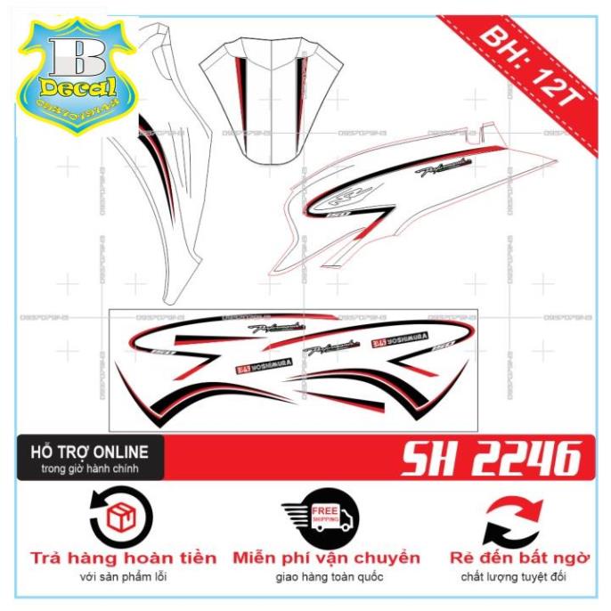 ( Quí khách vui lòng mang ra tiệm cho thợ dán ) Tem SH 2020 CHỈ DỎ ĐEN [Bi Decal]