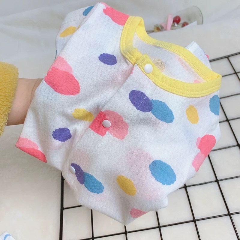 Body đùi cộc tay cúc giữa vải thông hơi mỏng mát cho bé trai bé gái sơ sinh mùa hè 𝟑𝟑𝐁𝐃𝐃𝐔