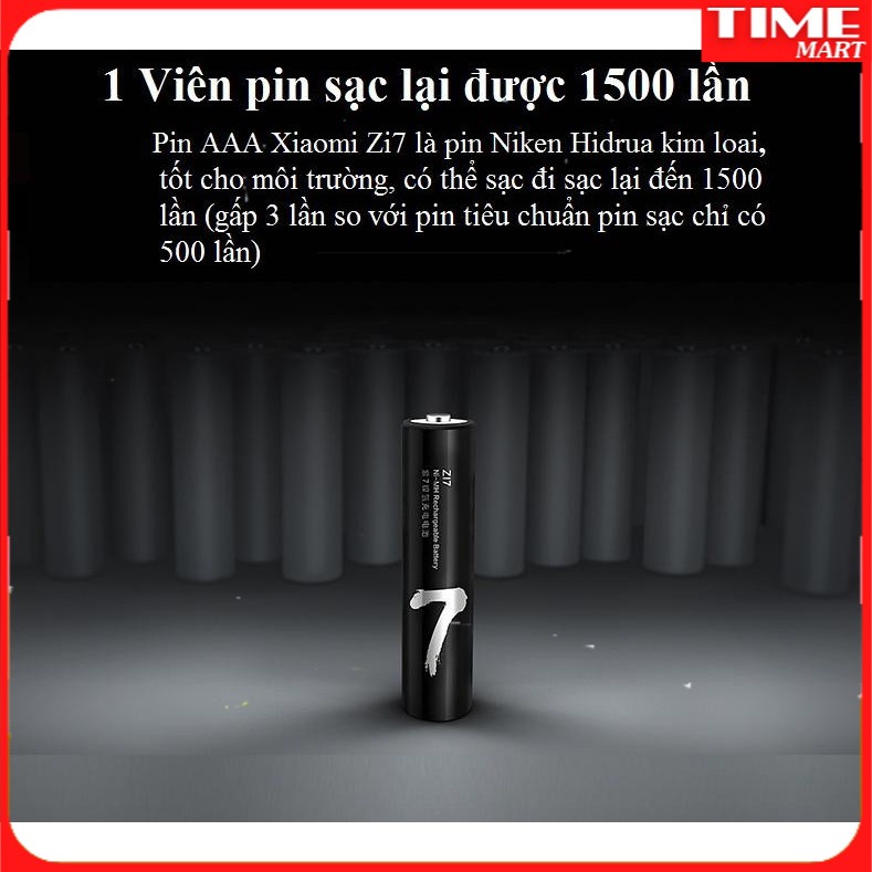 Pin Xiaomi Zi7 AAA sạc nhiều lần - Pin sạc nhiều lần 3A [TIME_MART siêu thị tiện ích gia đình]