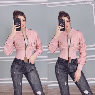 Áo khoác phi beo eo khoen lưng cao so hot