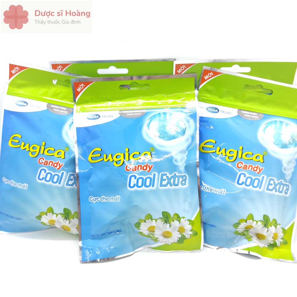 Kẹo Thảo Dược Eugica Candy Cool Extra Cực The Mát - Túi 15 viên