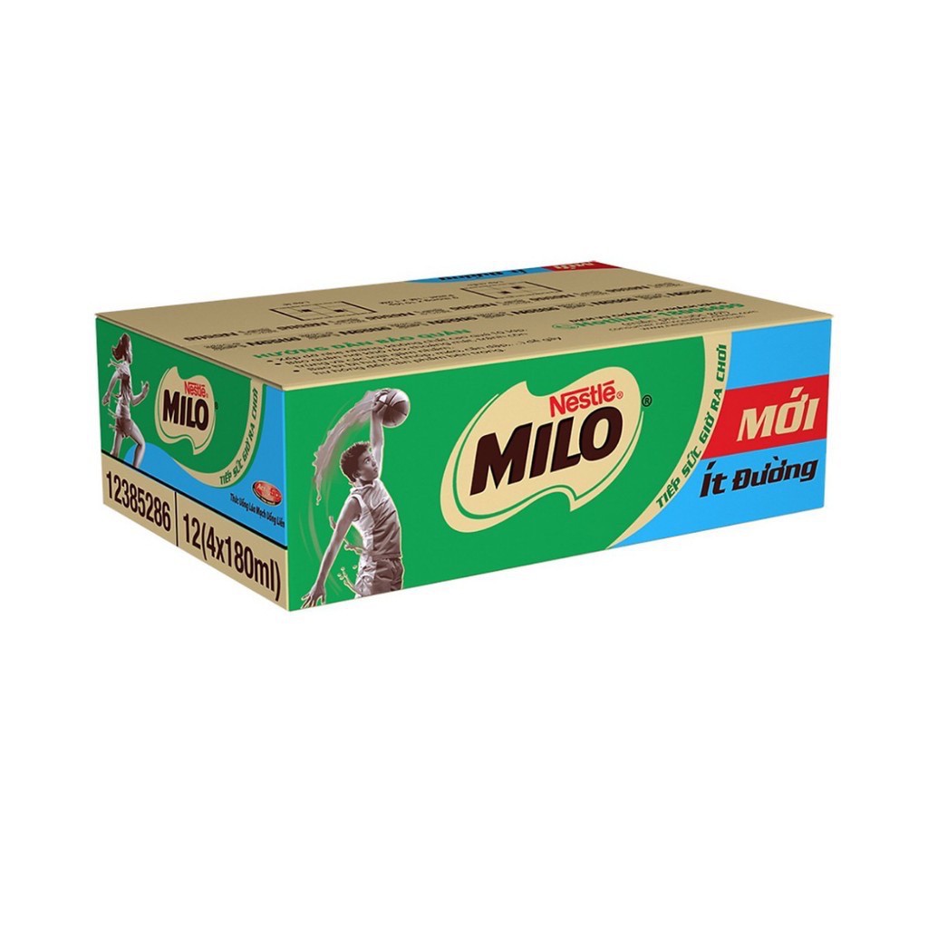 Thùng Sữa Milo Có Đường / Ít Đường 48h x 180ml (Giao Hàng: Grab / Now)