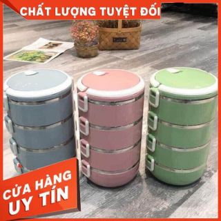 Cặp Lồng Cơm 4 Tầng - Cà Mên Giữ Nhiệt 4 Tầng Lúa Mạch