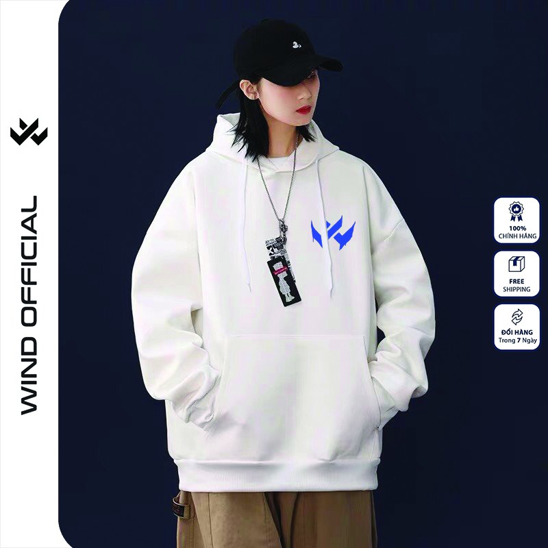 Áo hoodie form rộng WIND unisex nỉ bông HD24 thời trang nam nữ oversize ulzzang