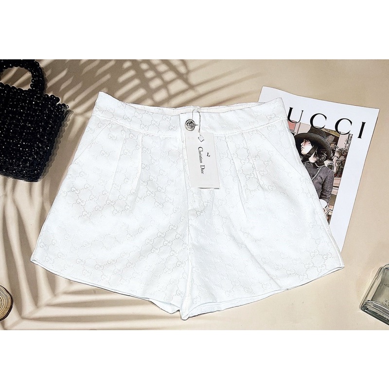 Quần Sooc Gấm GC ⚡️ẢNH THẬT 100% ⚡️ Dập Ly Đều 2 Bên , Ống Rộng Lưng Cao , Phong Cách Sành Điệu , Chất Liệu Cao Cấp