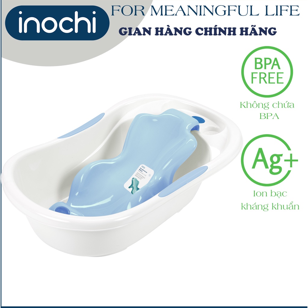 Thau tắm trẻ em kèm tựa Notoro Inochi, chất liệu nhựa an toàn cho bé