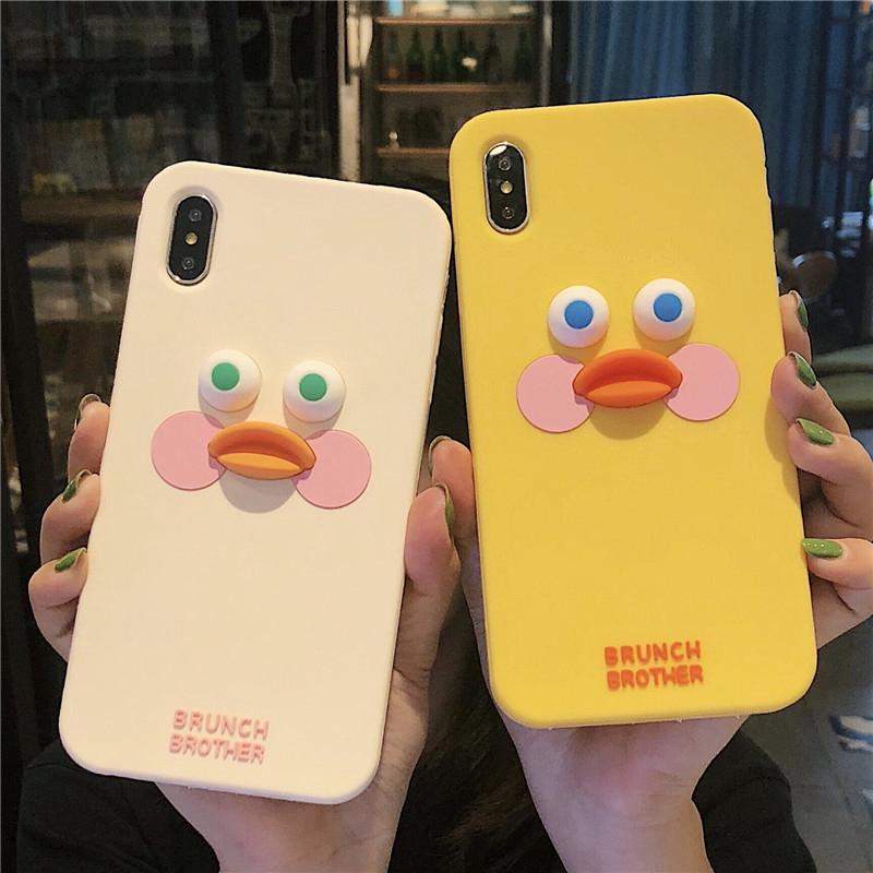 Ốp điện thoại silicone cao su mềm hình chú vịt 3D cho Samsung Galaxy S8 S9 S10 Plus Note 8 Note 9
