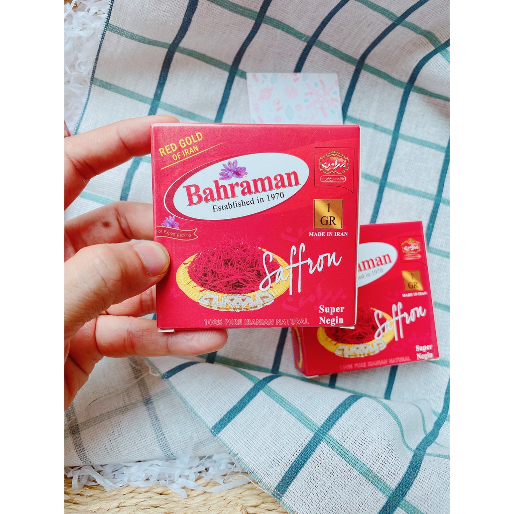 [CHÍNH HÃNG] Nhụy Hoa Nghệ Tây Saffron Bahraman Super Negin Hộp 1G sản xuất tại Iran | BigBuy360 - bigbuy360.vn
