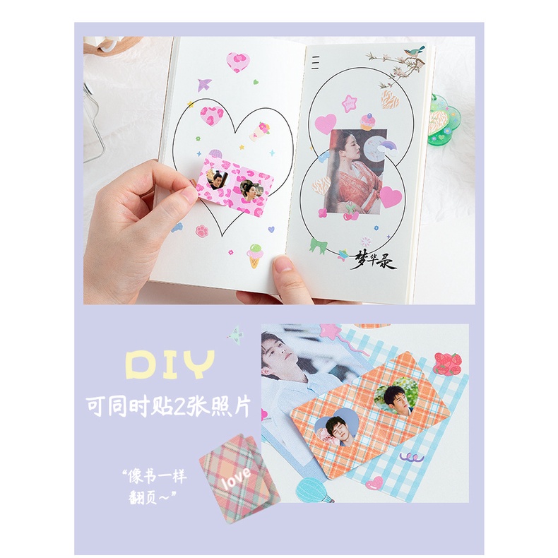 Peach 1Pcs Cute laser sweet glow heart stickers Journal Scrapbook Decor Sticker