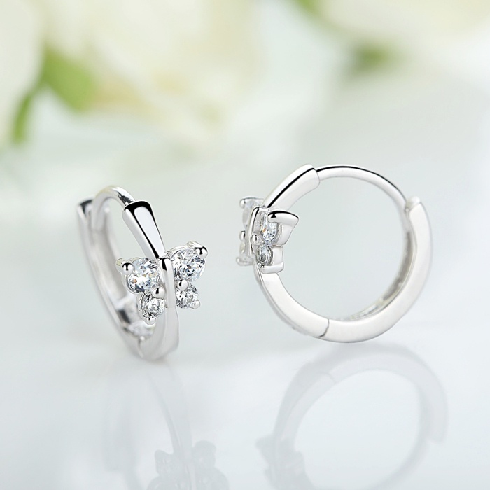 Bông Tai Hình Hoa/ Bươm Bướm Đính Đá Đơn Giản Phong Cách Cổ Điển Thời Trang Cho Nữ