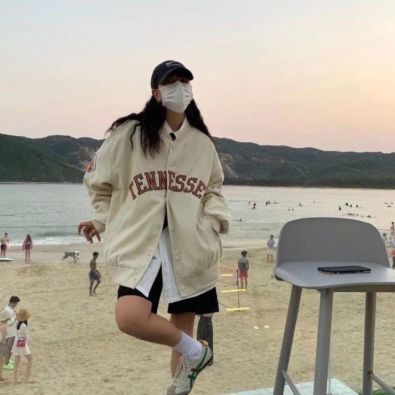 Áo khoác bomber varsity jacket nam nữ Tennessee phong cách Trung Quốc mới 2021