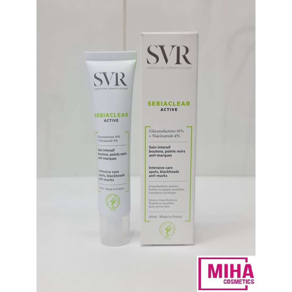 Kem Dưỡng Làm Giảm Mụn &amp; Giúp Loại Bỏ Dầu Cho Da SVR Sebiaclear Active 40ml Pháp