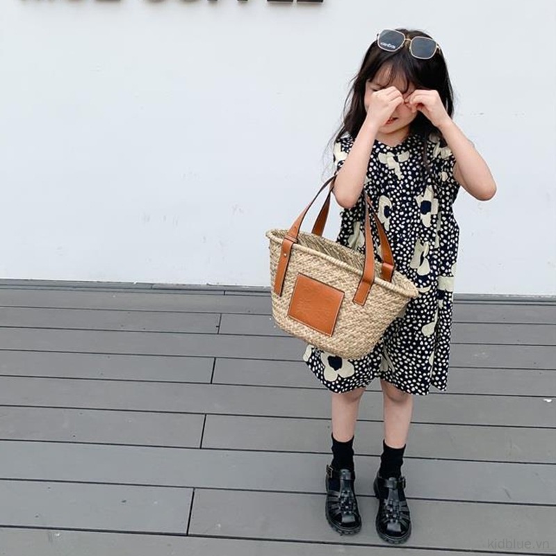 Bộ Áo Liền Quần Tay Ngắn In Hoa Dành Cho Bé Gái 3-8 Tuổi