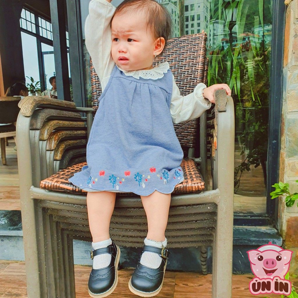 Giày Búp Bê Bé Gái - Giày búp bê da mềm phong cách Vitage Hàn Quốc có quai dán cho bé gái dễ thương V181
