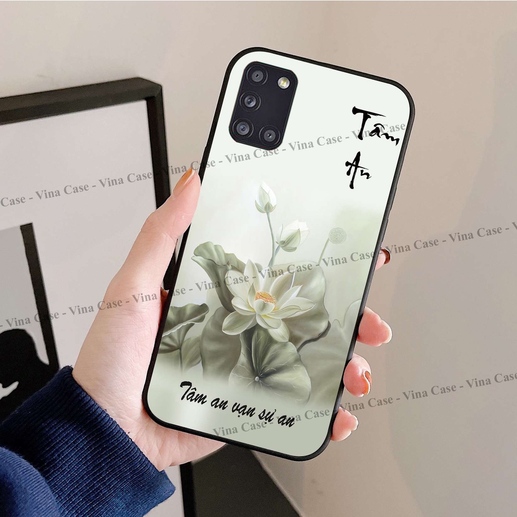 Ốp lưng kính 3D cho Samsung A31 - Samsung A51 - Samsung A71 - Samsung M31 - Samsung M51 - Samsung M52 in hình Bông Sen