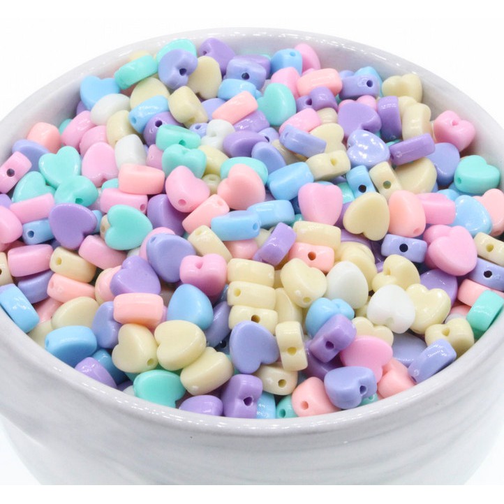 Set 60 Hạt Nhựa Nhiều Màu Sắc 8mm Làm Trang Sức DIY