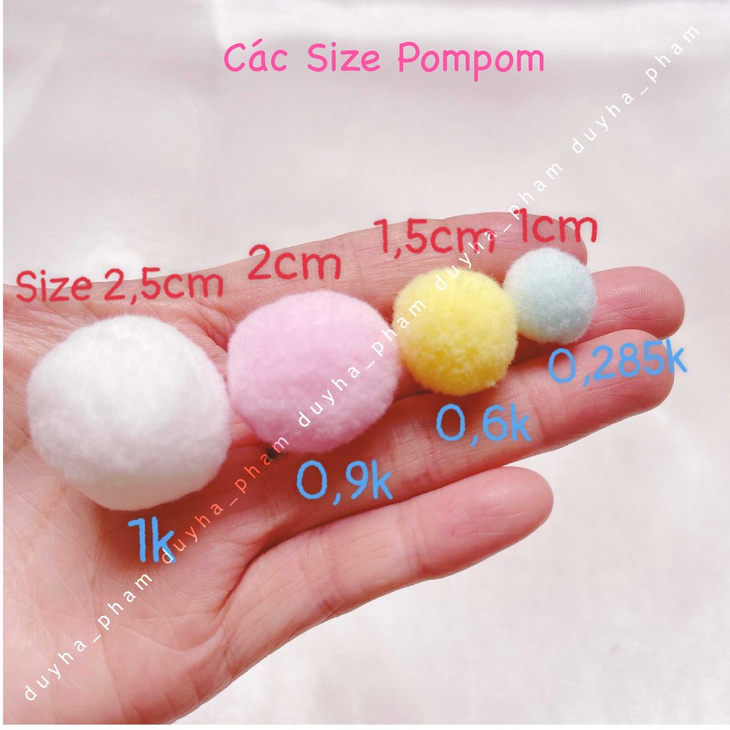 [NHIỀU SIZE]  HẠT POMPOM, HẠT LEN BÔNG