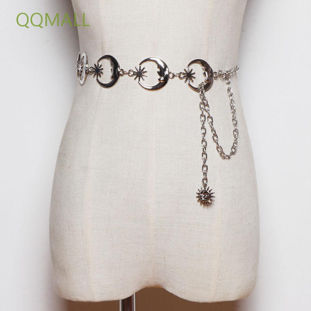 Thắt Lưng Dây Xích Mặt Hình Mặt Trăng / Mặt Trời Thời Trang Cho Nữ