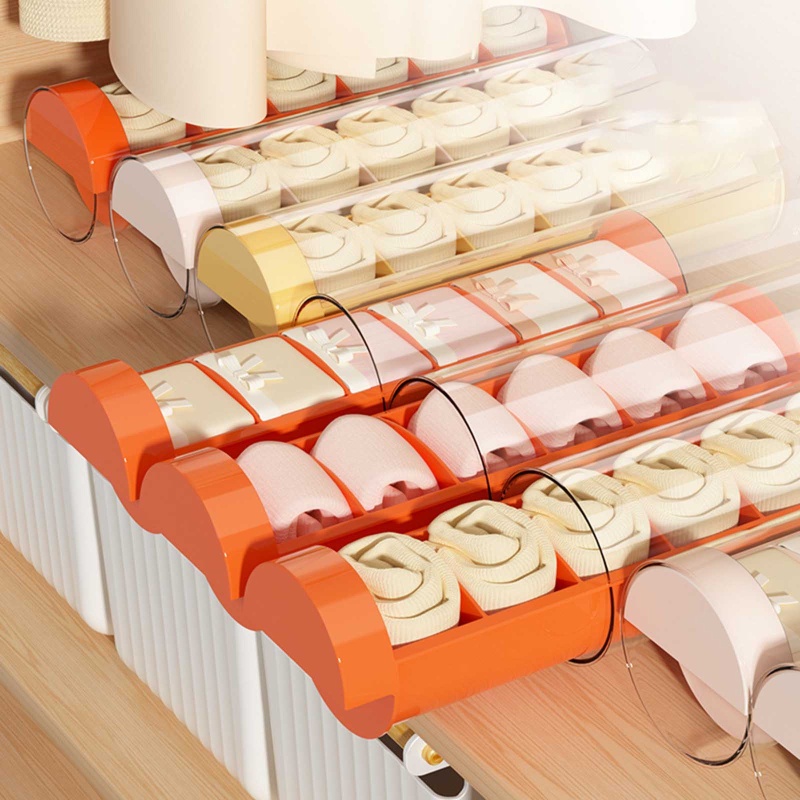 Hộp Đựng Đồ Lót Hình Trụ Trong Suốt Có Nắp Đậy Tiện Dụng