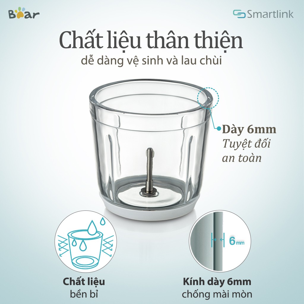 Máy Xay Thực Phẩm Đa Năng 600ml Bear QSJ-B02U2 - Chính Hãng - Bảo Hành 18 Tháng