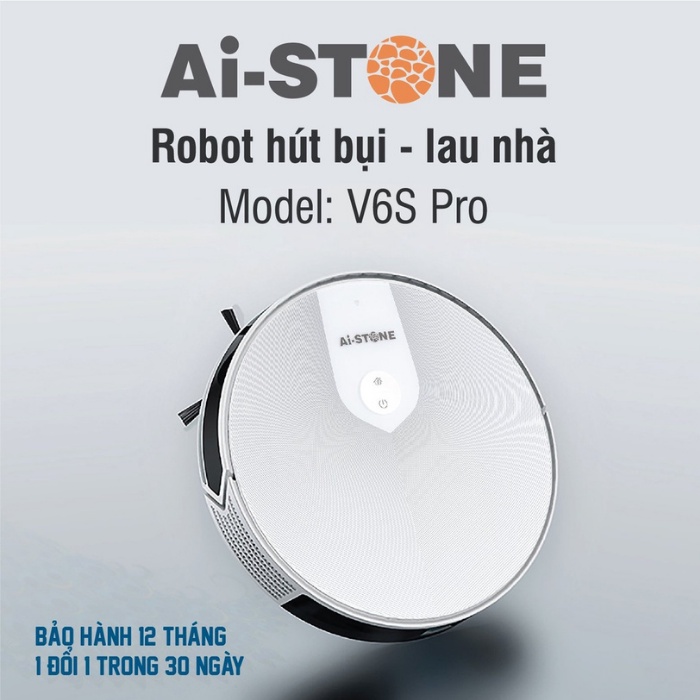 Robot Hút Bụi Lau Nhà Ai-STONE V6S Pro Điều Khiển Bằng Điện Thoại Hiện Đại Cao Cấp - Bảo hành 12 tháng