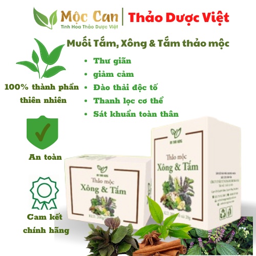 Muối Tắm, Xông &amp; Tắm thảo mộc, giải cảm hạ sốt, sát khuẩn toàn thân