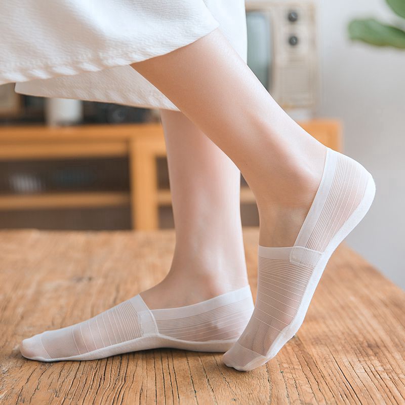 Vớ Ren Siêu Mỏng Thoáng Khí Chống Trượt Thời Trang Cho Nữ