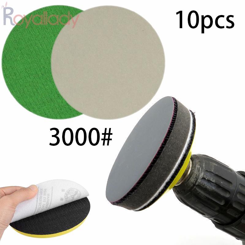 Set 10 Đĩa Chà Nhám 3000 Grit 3 "Dùng Đánh Bóng Đồ Gỗ / Đá Nhân Tạo