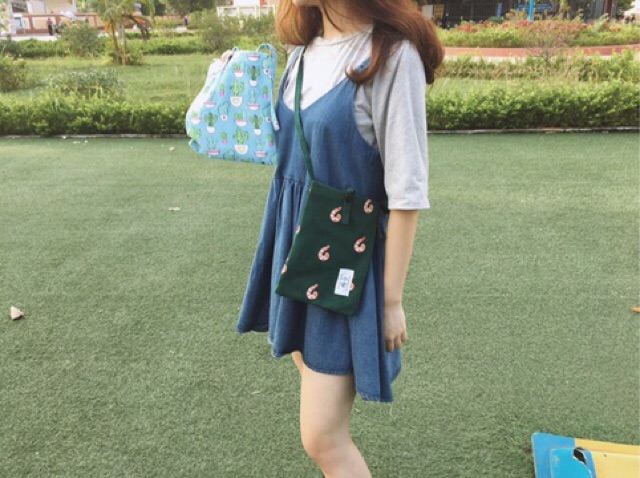 Túi tote vải đeo chéo size A5