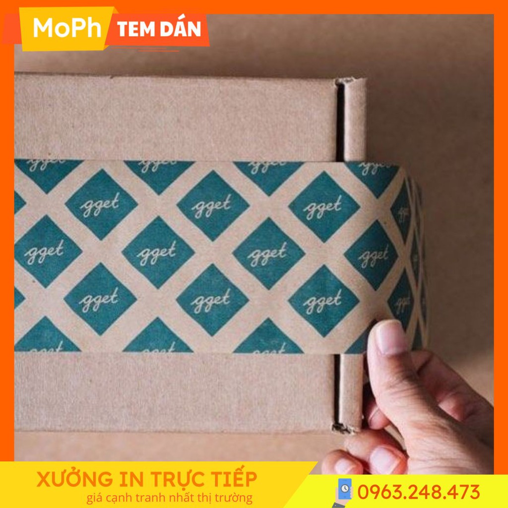 [ẢNH THẬT] Tem Hình Chữ Nhật Dán Niêm Phong Hộp Giấy In Tem Decal MoPh Chống Nước Màu Bền Đẹp Xưởng In Tem Trực Tiếp