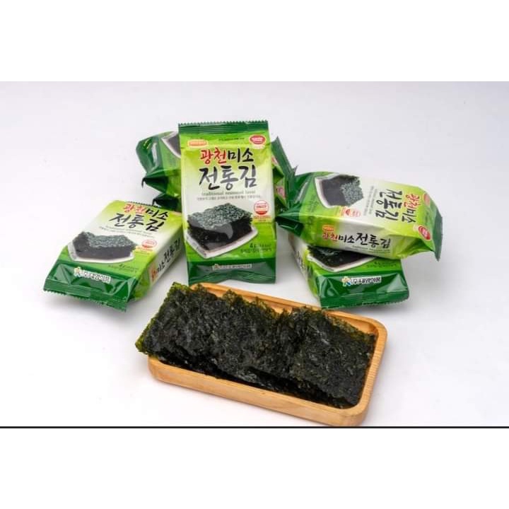 Rong Biển Khô Ăn Liền Lá Kim Lốc 3 Gói 12g Nhập Khẩu Hàn Quốc