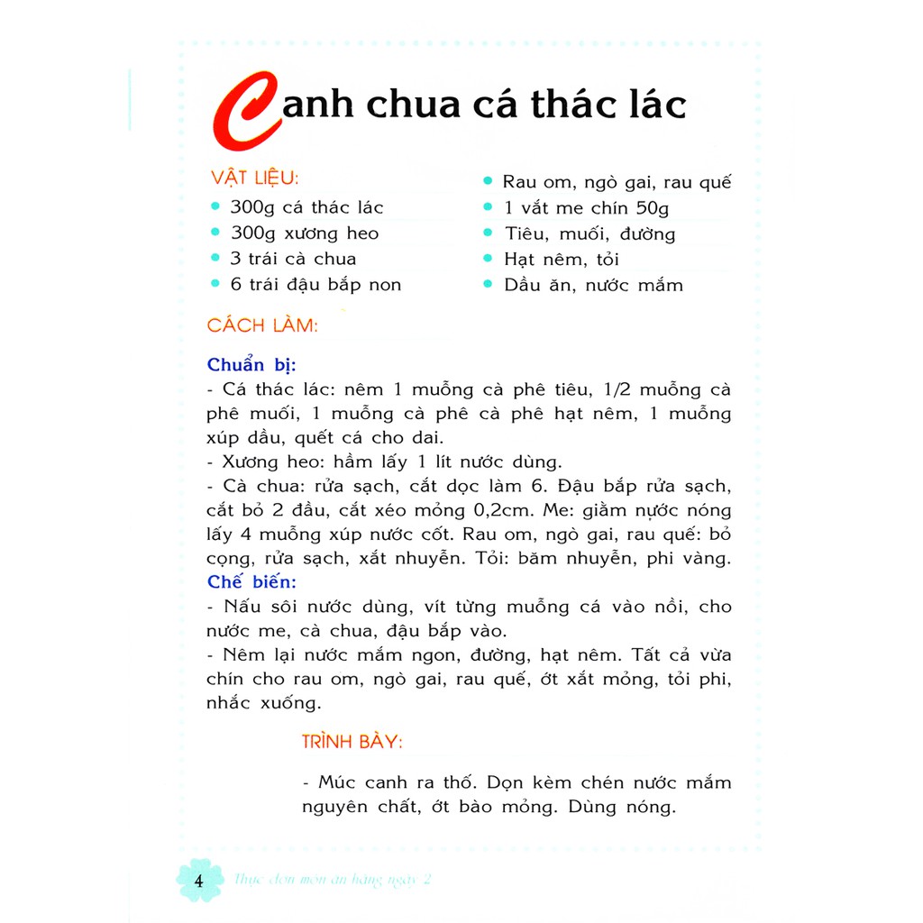 Sách Thực đơn món ăn hàng ngày Triệu Thị Chơi (tập 2)