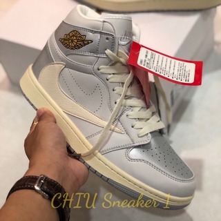 Giày thể thao Jordan cổ cao bạc travits phiên bản độc lạ hiếm da thật