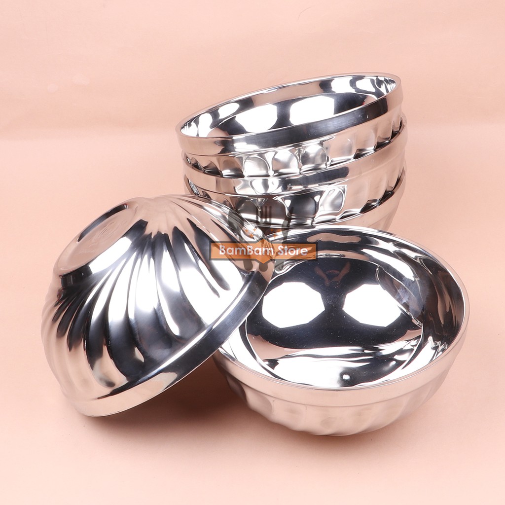 Tô inox 2 lớp Bam House cách nhiệt 16cm cao cấp T01 - Gia dụng bếp