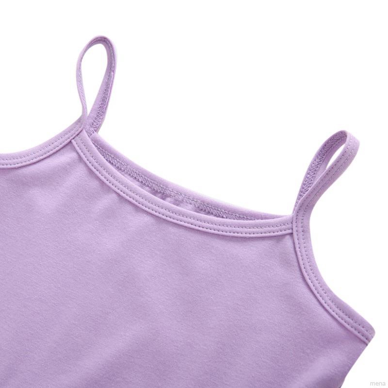 Đầm xòe 2 dây màu trơn xinh xắn cho bé gái