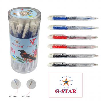 Lon 25 cây viết bi bấm G-star Sipri ngòi 0.5mm ( xanh, đỏ, đen )