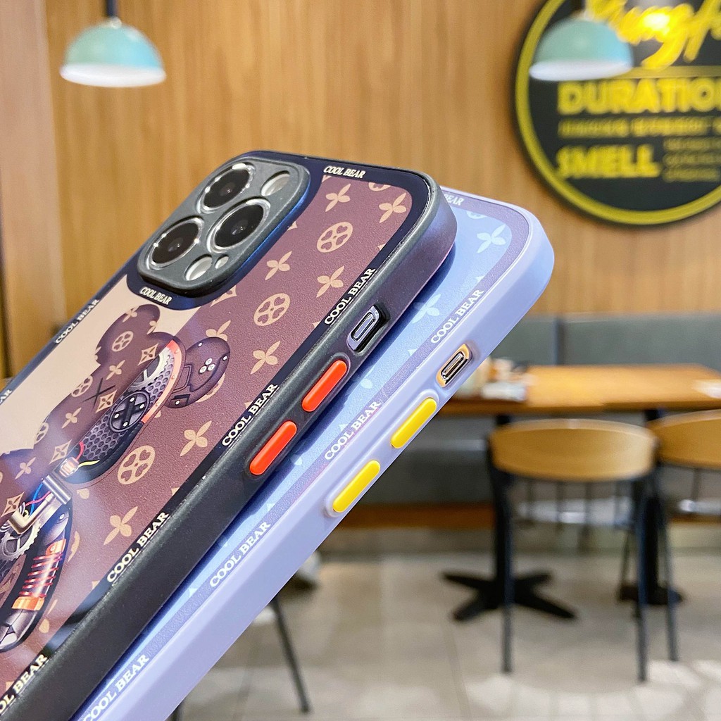 Ốp điện thoại hình gấu cho iPhone 13 Pro Max i13 13pro 11 Pro Max i11 7plus 8plus iX XS XR Xs MAX 12Pro 12 Pro Max