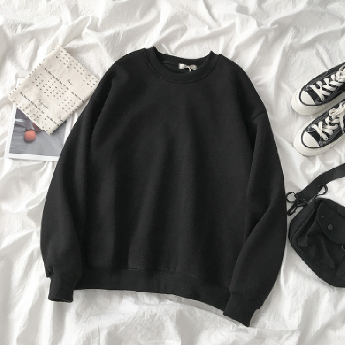 Áo sweater tay dài dáng rộng phong cách thời trang Hàn Harajuku 63 màu tuỳ chọn